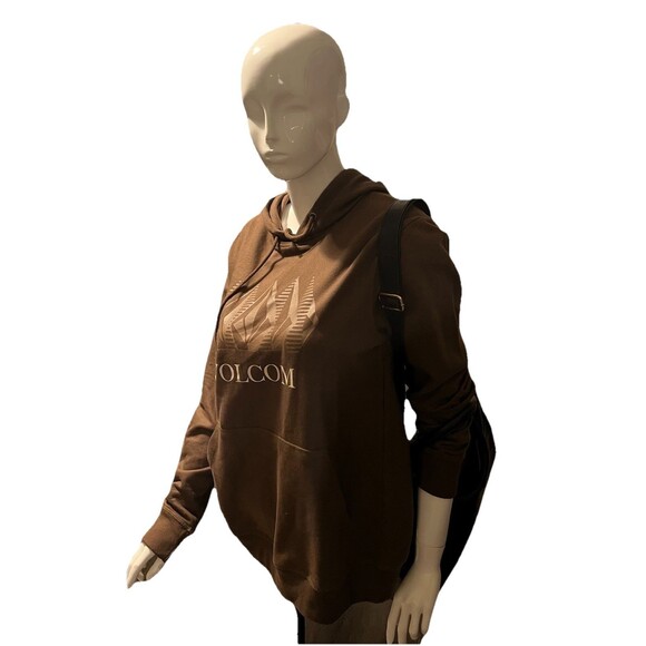 Volcom Cozy Chocolate Brown Roundabout Hoodie Men's Size M New With Tags - Picture 4 of 7